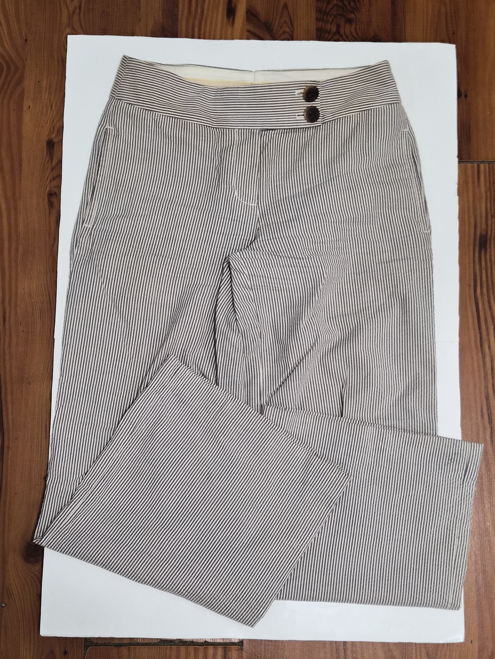 PETITE Women's Black & White Pinstripe Dress Pants